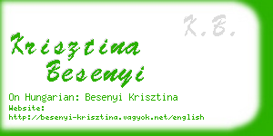 krisztina besenyi business card